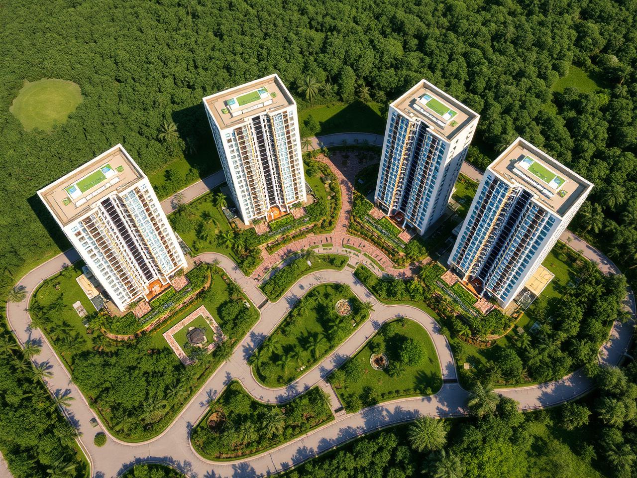 Aerial view of the Godrej Verano masterplan