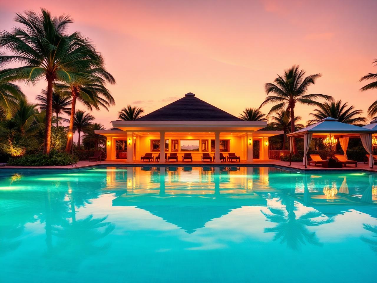 Resort style pool deck at Godrej Verano